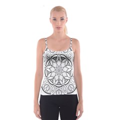 Mandala Drawing Dyes Page Spaghetti Strap Top by Ravend