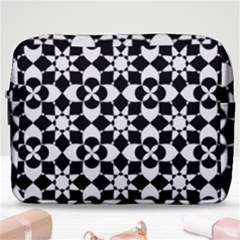 Mosaic Floral Repeat Pattern Make Up Pouch (large) by Ravend