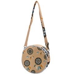 Dreamcatcher Pattern Pen Background Crossbody Circle Bag by Ravend