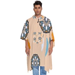 Dreamcatcher Pattern Pen Background Men s Hooded Rain Ponchos by Ravend