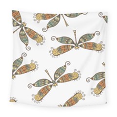 Pattern Dragonfly Background Square Tapestry (large) by Ravend