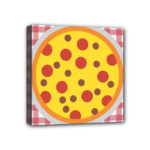 Pizza Table Pepperoni Sausage Mini Canvas 4  X 4  (stretched) by Ravend