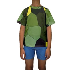 Mosaic Structure Background Tile Kids  Short Sleeve Swimwear by Ravend