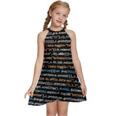 Close Up Code Coding Computer Kids  Halter Collar Waist Tie Chiffon Dress by Amaryn4rt