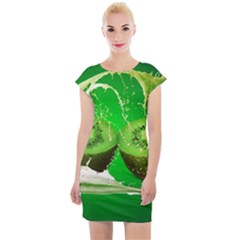 Kiwi Fruit Vitamins Healthy Cut Cap Sleeve Bodycon Dress by Amaryn4rt