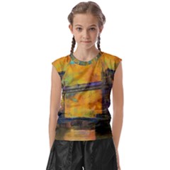 London Tower Abstract Bridge Kids  Raglan Cap Sleeve T-shirt by Amaryn4rt