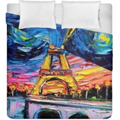 Eiffel Tower Starry Night Print Van Gogh Duvet Cover Double Side (king Size) by Modalart