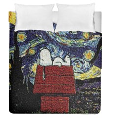 Cartoon Dog House Van Gogh Duvet Cover Double Side (queen Size) by Modalart