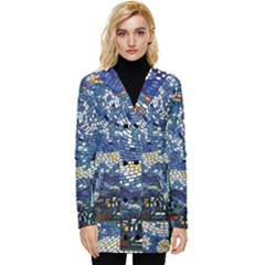 Mosaic Art Vincent Van Gogh Starry Night Button Up Hooded Coat  by Modalart