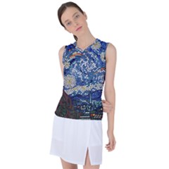 Mosaic Art Vincent Van Gogh Starry Night Women s Sleeveless Sports Top by Modalart