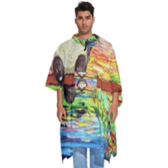 Totoro Starry Night Art Van Gogh Parody Men s Hooded Rain Ponchos by Modalart