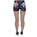 Cartoon Starry Night Vincent Van Gogh Skinny Shorts View2