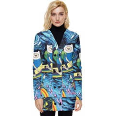 Adventure Time Art Starry Night Van Gogh Button Up Hooded Coat  by Modalart