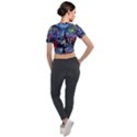 Castle Hogwarts Starry Night Print Van Gogh Parody Short Sleeve Cropped Jacket View2