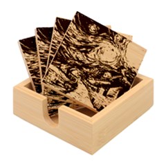 The Great Wall Nature Painting Starry Night Van Gogh Bamboo Coaster Set by Modalart