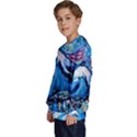 Mount Fuji Art Starry Night Van Gogh Kids  Crewneck Sweatshirt View2