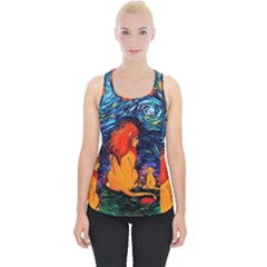 Lion Art Starry Night Van Gogh Piece Up Tank Top by Modalart