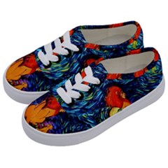 Lion Art Starry Night Van Gogh Kids  Classic Low Top Sneakers by Modalart