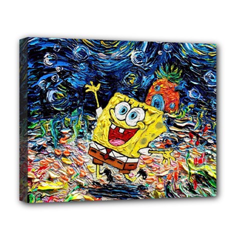 Art Cartoon Starry Night Van Gogh Deluxe Canvas 20  X 16  (stretched) by Modalart