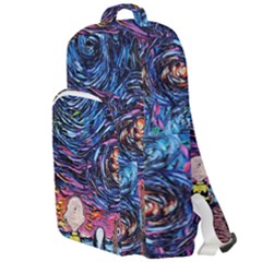 Cartoon Dog Vincent Van Gogh s Starry Night Parody Double Compartment Backpack by Modalart