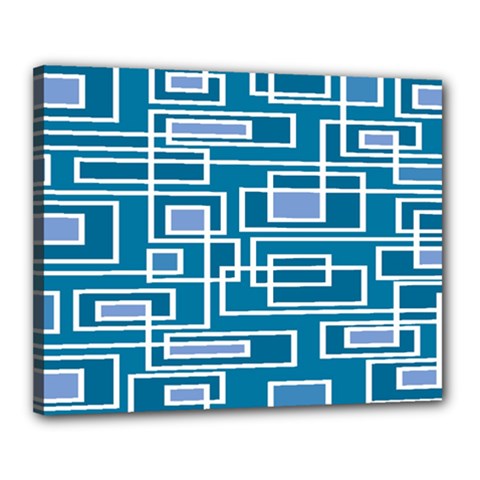 Geometric Rectangle Shape Linear Canvas 20  X 16  (stretched) by Pakjumat