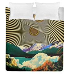 Surreal Art Psychadelic Mountain Duvet Cover Double Side (queen Size) by Modalart