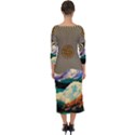 Surreal Art Psychadelic Mountain Quarter Sleeve Midi Bodycon Dress View2