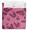 Pink Glitter Butterfly Duvet Cover Double Side (Queen Size) View2