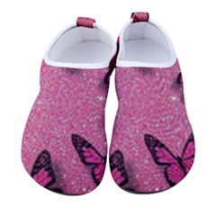 Pink Glitter Butterfly Men s Sock-style Water Shoes by Modalart