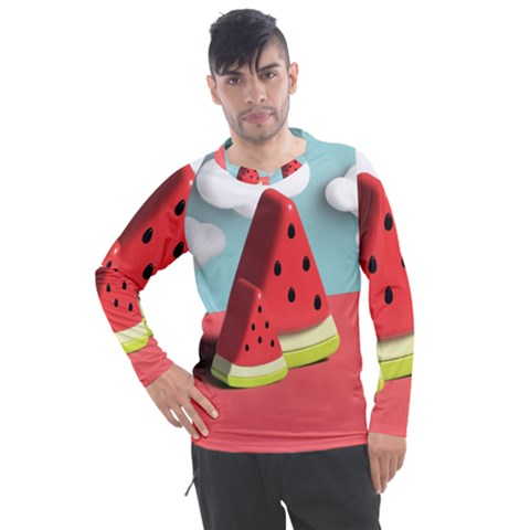 Watermelon Fruit Men s Pique Long Sleeve T-shirt by Modalart