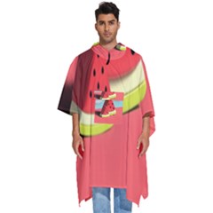 Watermelon Fruit Men s Hooded Rain Ponchos by Modalart