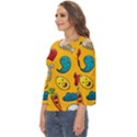 Graffiti Characters Seamless Ornament Cut Out Wide Sleeve Top View2