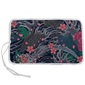 Japanese Wave Koi Illustration Seamless Pattern Pen Storage Case (S) View1