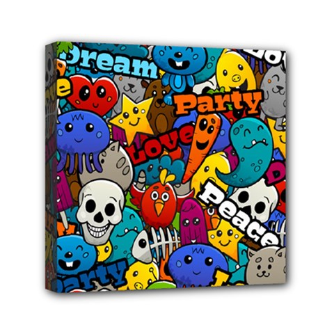 Graffiti Characters Seamless Pattern Mini Canvas 6  X 6  (stretched) by Bedest