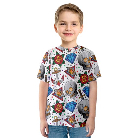 Full Color Flash Tattoo Patterns Kids  Sport Mesh T-shirt by Bedest