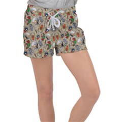 Tattoo Pattern Women s Velour Lounge Shorts by Bedest