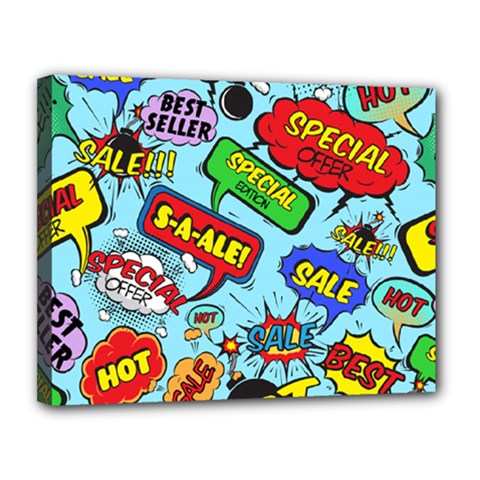 Comic Bubbles Seamless Pattern Canvas 14  X 11  (stretched) by Bedest