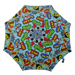 Comic Bubbles Seamless Pattern Hook Handle Umbrellas (large) by Bedest