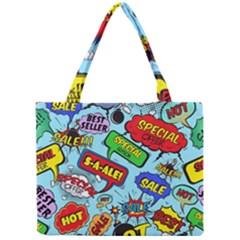 Comic Bubbles Seamless Pattern Mini Tote Bag by Bedest