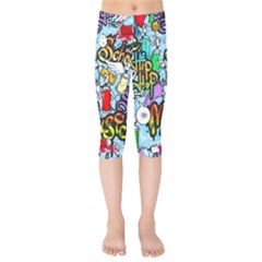 Graffiti Characters Seamless Patterns Kids  Capri Leggings  by Bedest