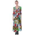 Graffiti Characters Seamless Patterns Button Up Maxi Dress View1