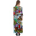 Graffiti Characters Seamless Patterns Button Up Maxi Dress View2