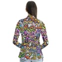 Graffiti Word Seamless Pattern Drape Collar Cardigan View2