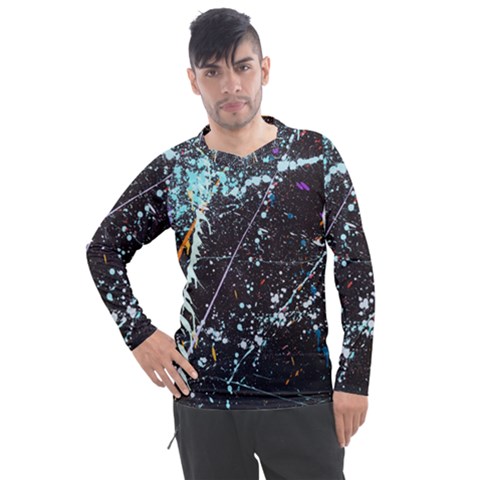 Abstract Colorful Texture Men s Pique Long Sleeve T-shirt by Bedest