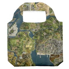 Map Illustration Gta Premium Foldable Grocery Recycle Bag by Pakjumat