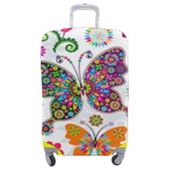 Butterflies Abstract Colorful Floral Flowers Vector Luggage Cover (medium) by Pakjumat