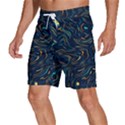 Colorful Abstract Pattern Creative Colorful Line Linear Background Men s Beach Shorts View2