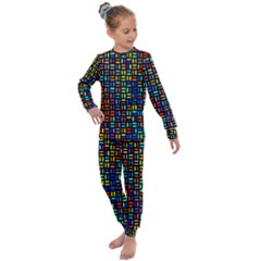 Geometric Colorful Square Rectangle Kids  Long Sleeve Set  by Pakjumat