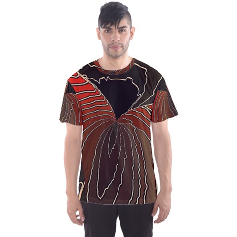 Red Gold Black Voracious Plant Leaf Men s Sport Mesh T-shirt by Pakjumat