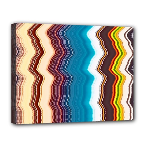 Line Vertical Lines Color Lines Canvas 14  X 11  (stretched) by Pakjumat